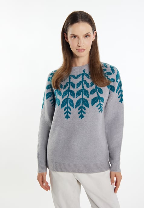 usha Strickpullover Damen Grau Mehrfarbig - Image 3