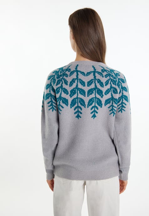 usha Strickpullover Damen Grau Mehrfarbig - Image 4