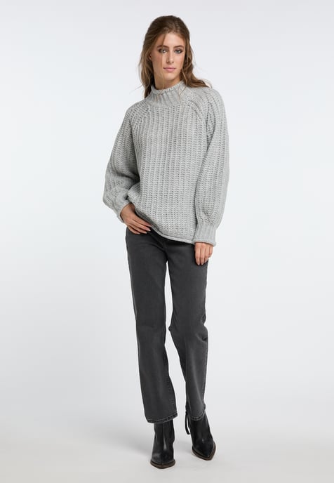 IZIA Strickpullover Damen grau melange - Image 2