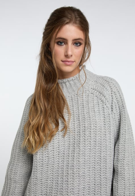 IZIA Strickpullover Damen grau melange - Image 5