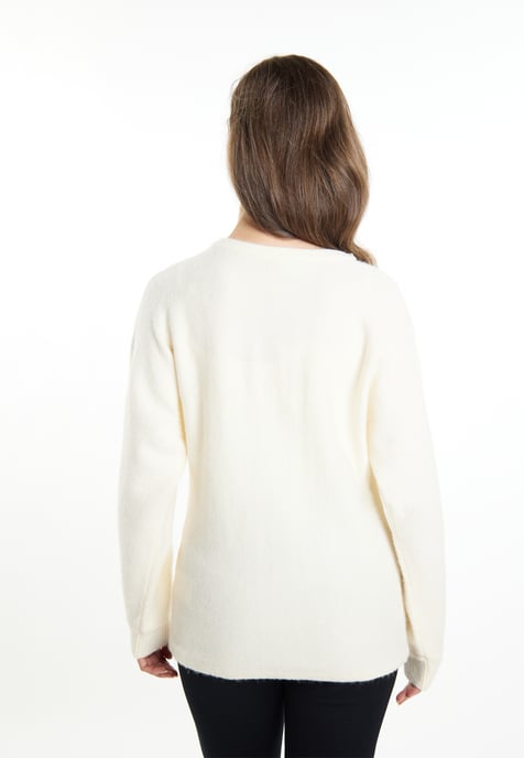 usha Pullover mit Perlen Damen Wollweiß - Image 4