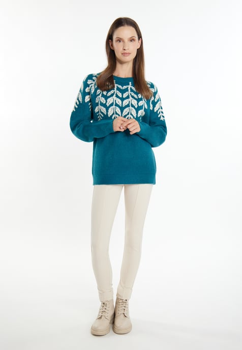 usha Strickpullover Damen Petrol Mehrfarbig - Image 2