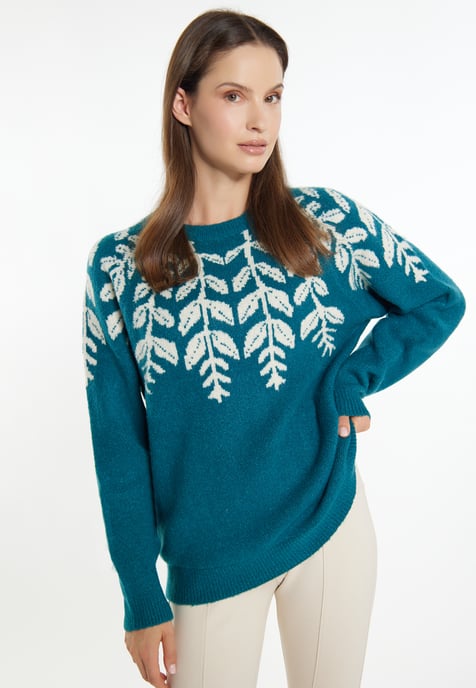 usha Strickpullover Damen Petrol Mehrfarbig - Image 3