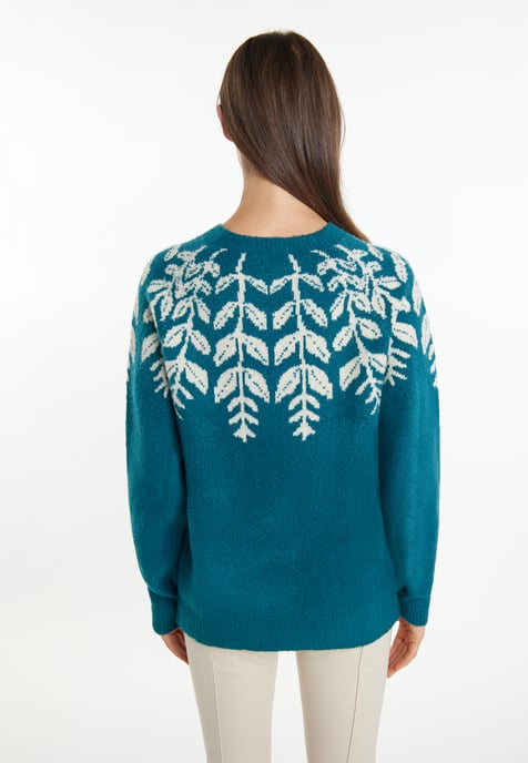 usha Strickpullover Damen Petrol Mehrfarbig - Image 4