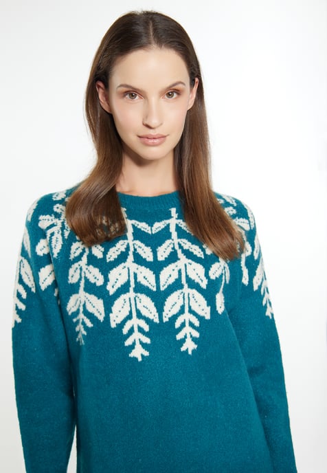 usha Strickpullover Damen Petrol Mehrfarbig - Image 5