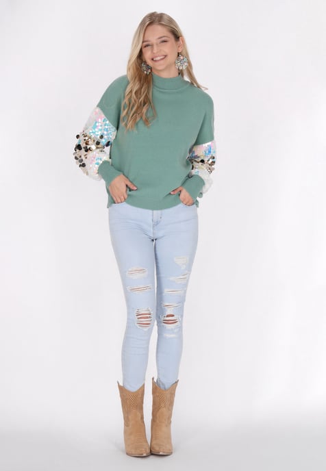 IZIA Pullover Damen Aqua - Image 2