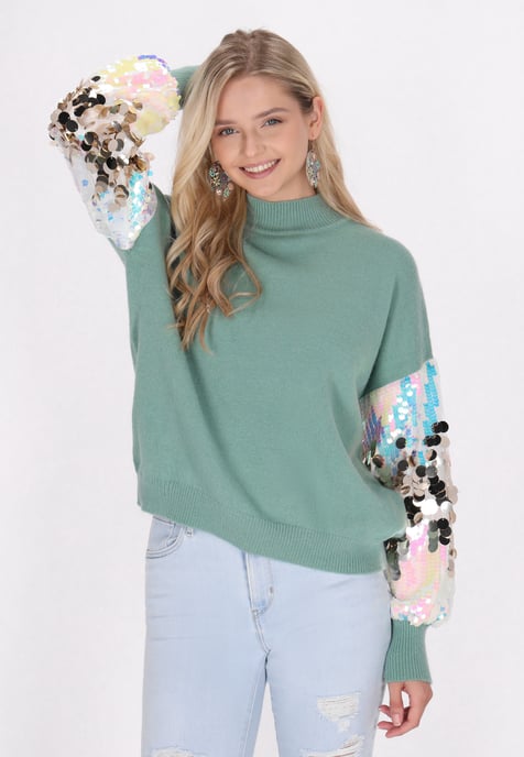 IZIA Pullover Damen Aqua - Image 3