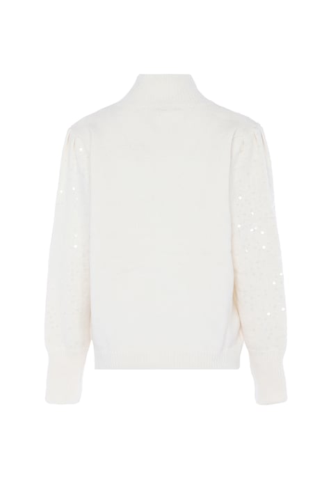 Faina Strickpullover mit Pailletten Damen Wollweiß - Image 2
