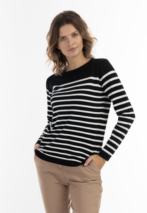usha Strickpullover Damen schwarz-wollweiß - Image 3
