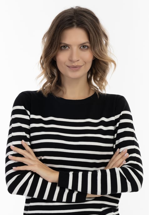 usha Strickpullover Damen schwarz-wollweiß - Image 5
