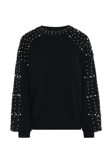 Faina Pullover mit Perlen - Schwarz - Image 1