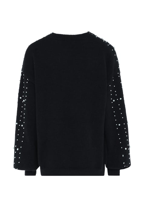 Faina Pullover mit Perlen - Schwarz - Image 2