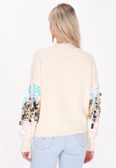 IZIA Pullover Damen Wollweiß - Image 4