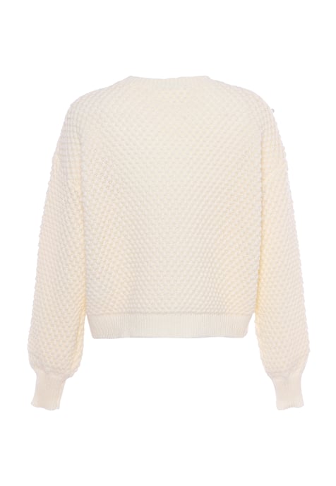 Faina Pullover mit Perlen Damen Wollweiß - Image 2