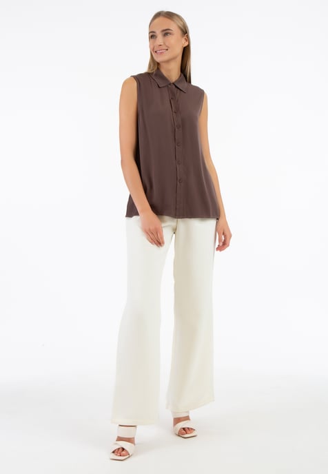 RISA Blusentop Damen dunkelbraun - Image 2