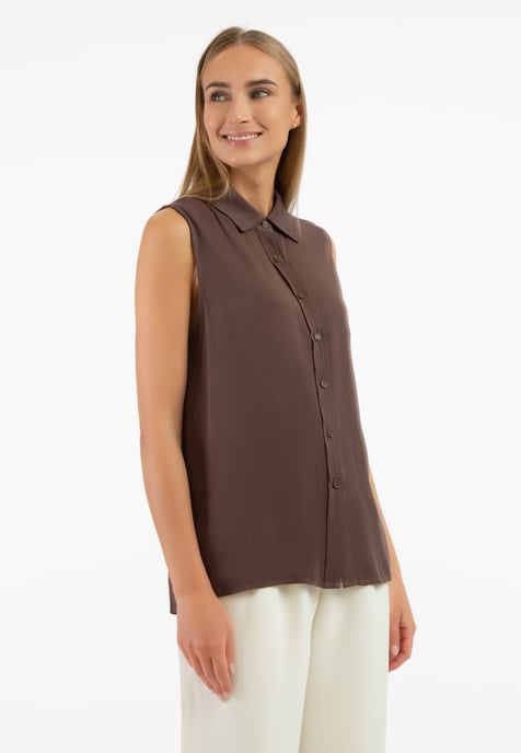 RISA Blusentop Damen dunkelbraun - Image 3