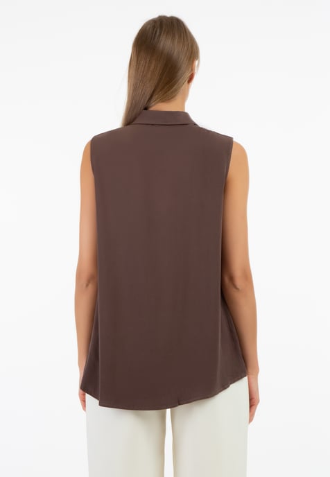RISA Blusentop Damen dunkelbraun - Image 4