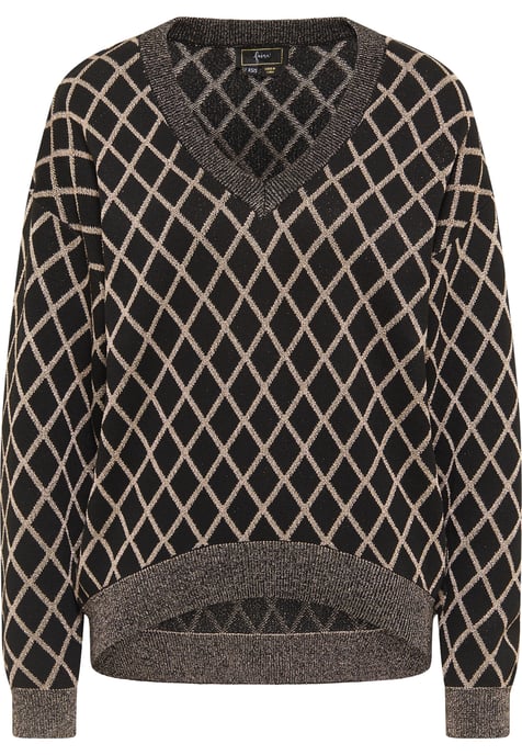 Faina Strickpullover Damen Schwarz Mehrfarbig - Image 1