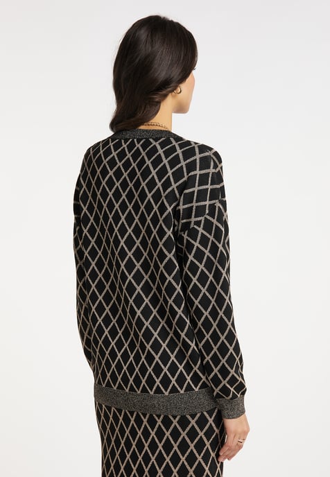 Faina Strickpullover Damen Schwarz Mehrfarbig - Image 4