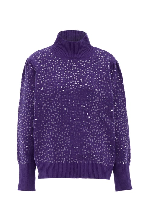 Faina Strickpullover mit Pailletten Damen lila - Image 1