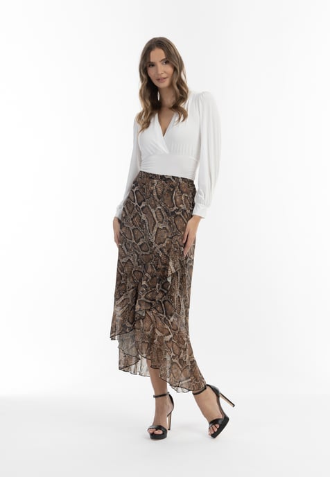 Faina Midirock Damen beige schlange - Image 2