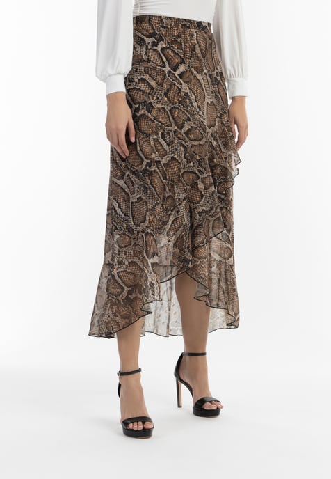 Faina Midirock Damen beige schlange - Image 3