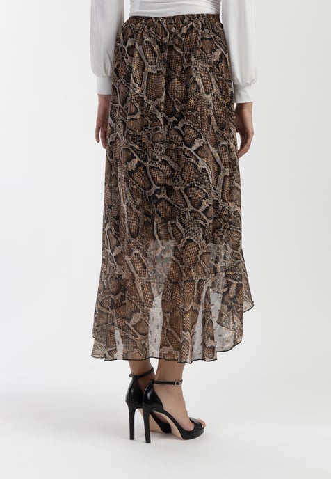 Faina Midirock Damen beige schlange - Image 4