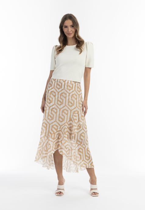 Faina Midirock Damen beige weiss - Image 2