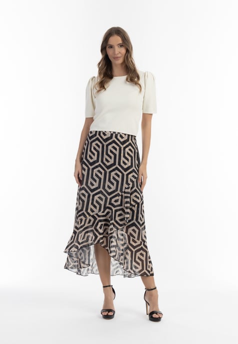 Faina Midirock Damen schwarz/beige - Image 2