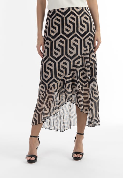 Faina Midirock Damen schwarz/beige - Image 3