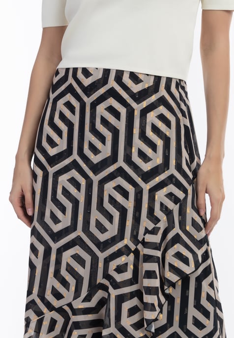 Faina Midirock Damen schwarz/beige - Image 5