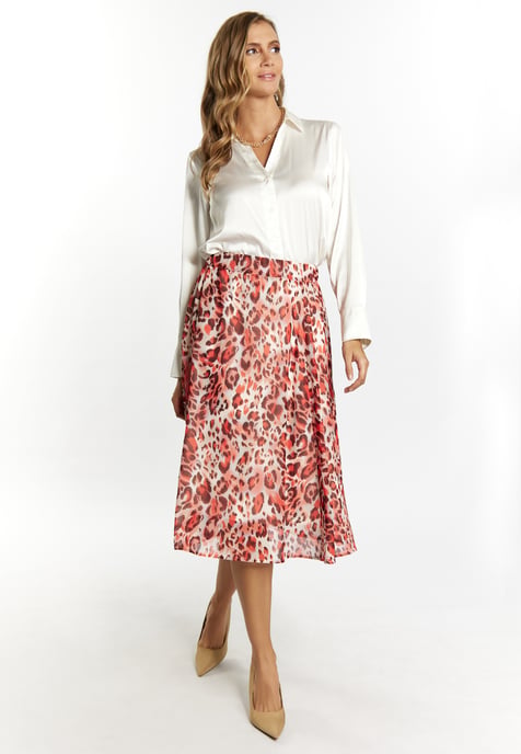 Faina Rock mit Leoprint Damen Rot Mehrfarbig - Image 2