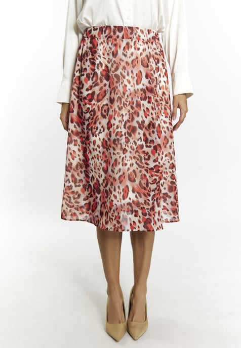 Faina Rock mit Leoprint Damen Rot Mehrfarbig - Image 3