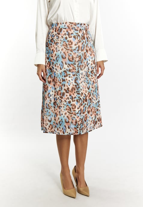 Faina Rock mit Leoprint Damen Beige Mehrfarbig - Image 3