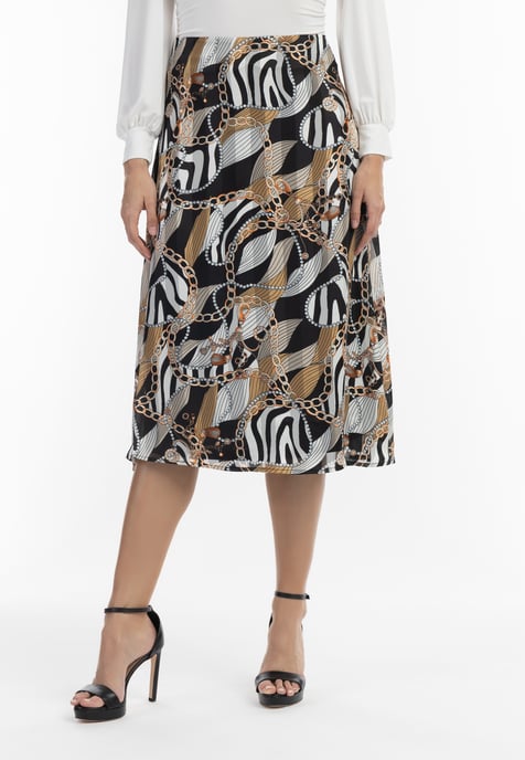 Faina Midirock mit Allover-Print Damen Schwarz Mehrfarbig - Image 3