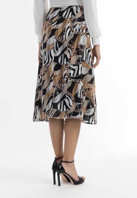Faina Midirock mit Allover-Print Damen Schwarz Mehrfarbig - Image 4