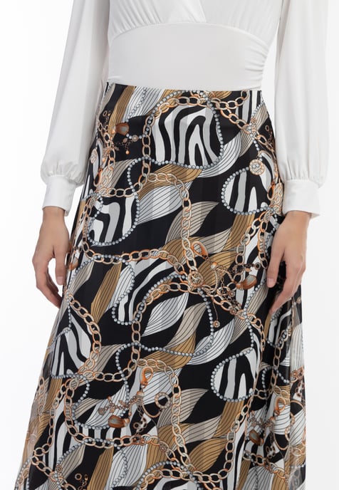 Faina Midirock mit Allover-Print Damen Schwarz Mehrfarbig - Image 5