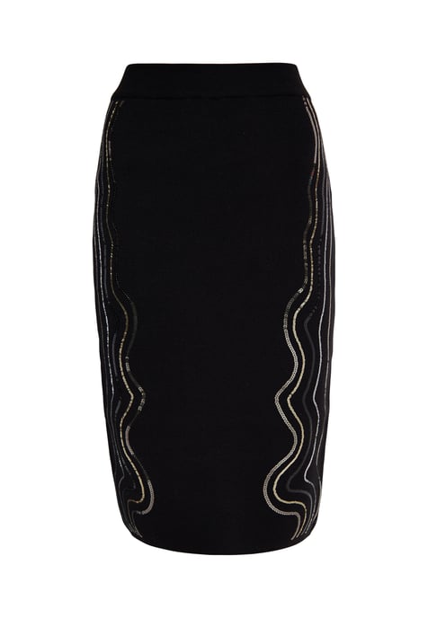 Faina Strick Midirock Damen schwarz - Image 1