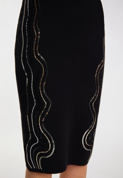 Faina Strick Midirock Damen schwarz - Image 5