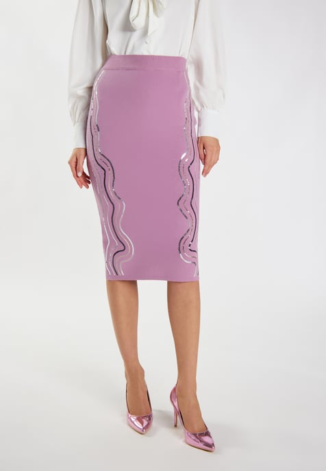 Faina Strick Midirock Damen Mauve - Image 3