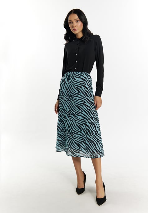 Faina Rock mit Zebra-Print Damen Hellblau Schwarz - Image 2