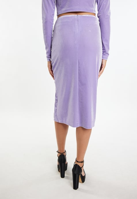 Faina Samtrock mit Glitzer Damen Lavendel - Image 4