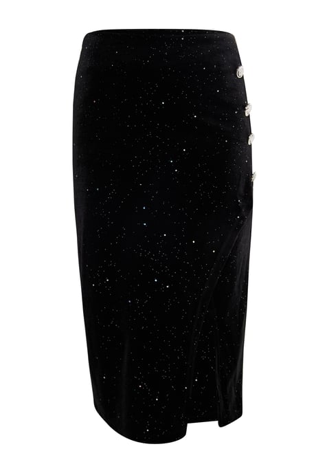 Faina Samtrock mit Glitzer Damen schwarz - Image 1