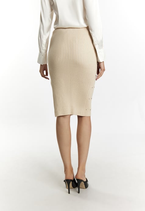 Faina Strickrock mit Strass-Steinen Damen Höllenbeige - Image 4