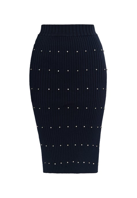 Faina Strickrock mit Strass-Steinen Damen Marine - Image 1