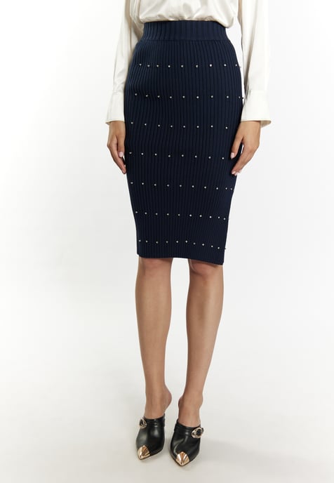 Faina Strickrock mit Strass-Steinen Damen Marine - Image 3
