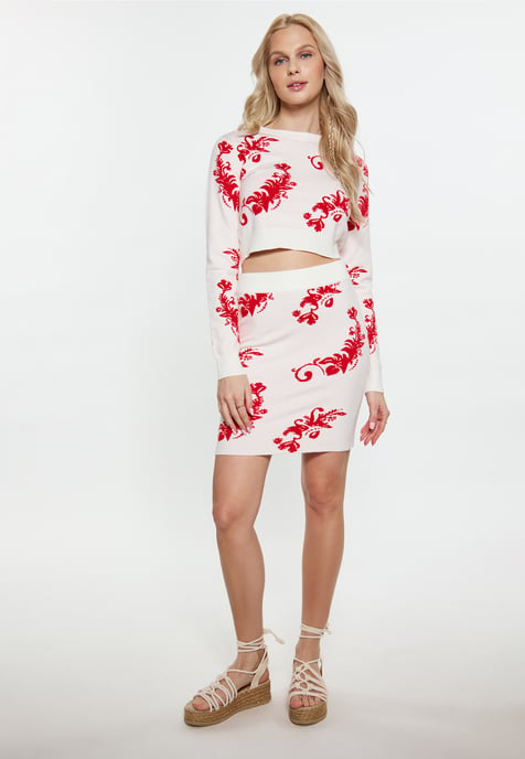 IZIA Felsen Damen Wollweiss Rot - Image 2