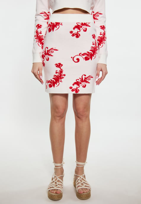 IZIA Felsen Damen Wollweiss Rot - Image 3