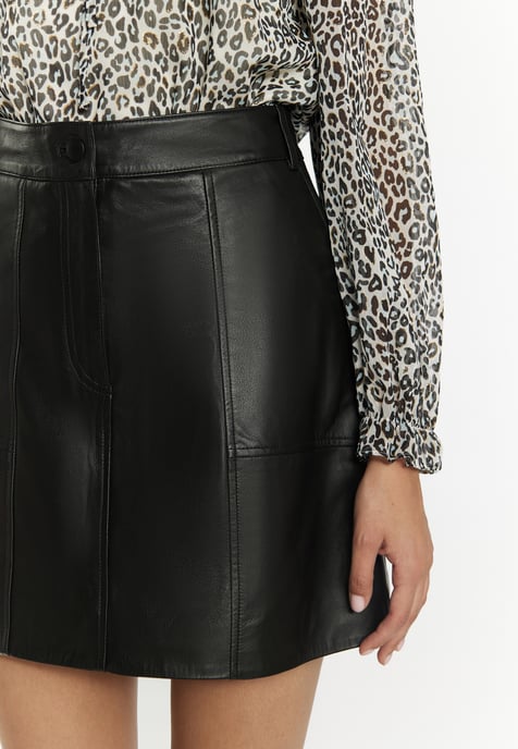 Faina Lederrock Damen schwarz - Image 5