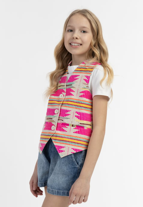 IZIA Weste Mädchen Pinkes Inka Muster - Image 3